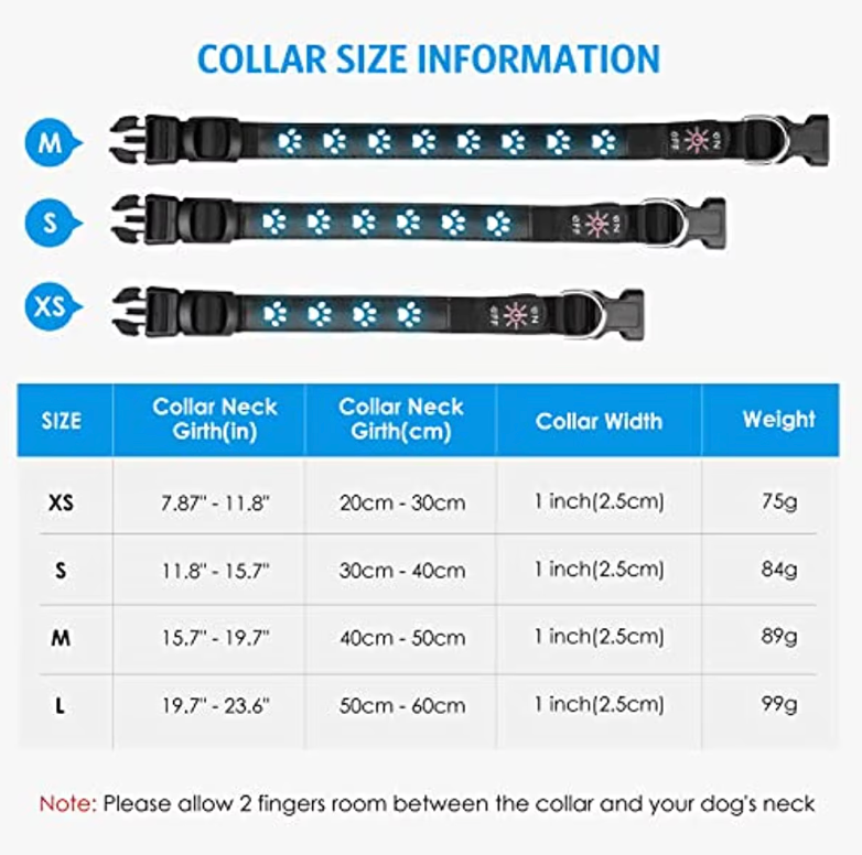 GlowPup 7-Mode LED Dog Collar