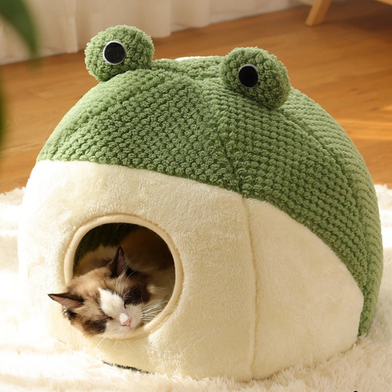 FroggyNest Semi-Enclosed Plush Pet House