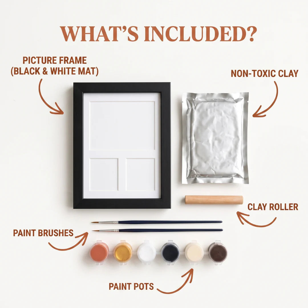 Pet Paw Print Keepsake Kit with Photo Frame
