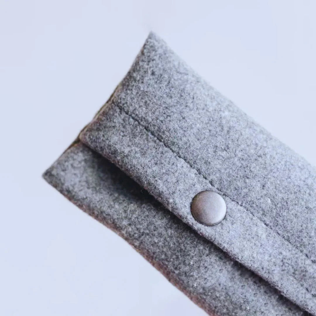 CleanWalk – Felt Dog Waste Bag Dispenser with Leather Strap