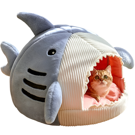 SharkSnuggle Warm Cartoon Pet Cave Bed