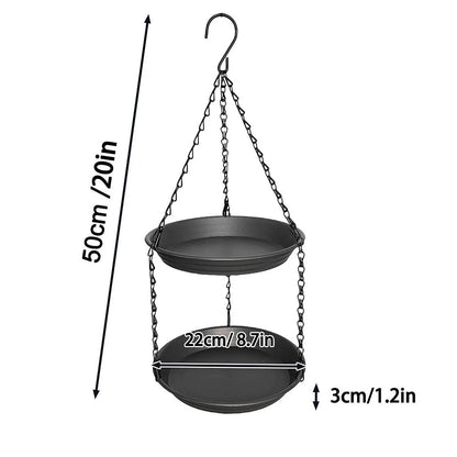 FeatherFeast Dual Bowl Hanging Bird Feeder