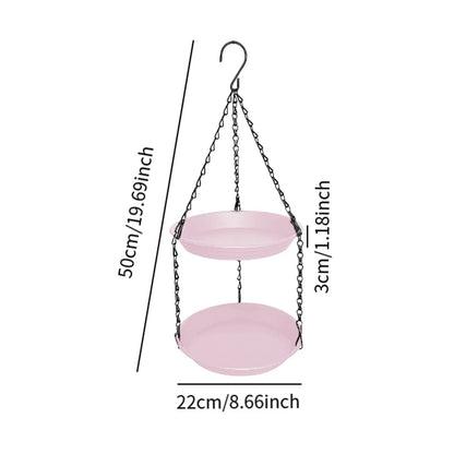 FeatherFeast Dual Bowl Hanging Bird Feeder