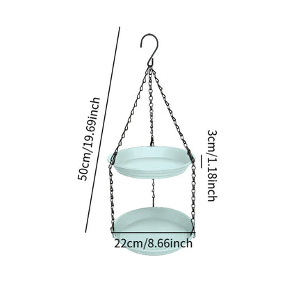 FeatherFeast Dual Bowl Hanging Bird Feeder