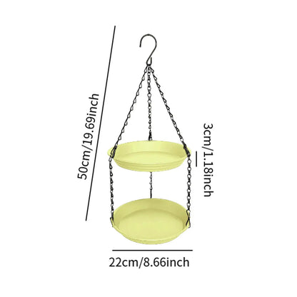 FeatherFeast Dual Bowl Hanging Bird Feeder