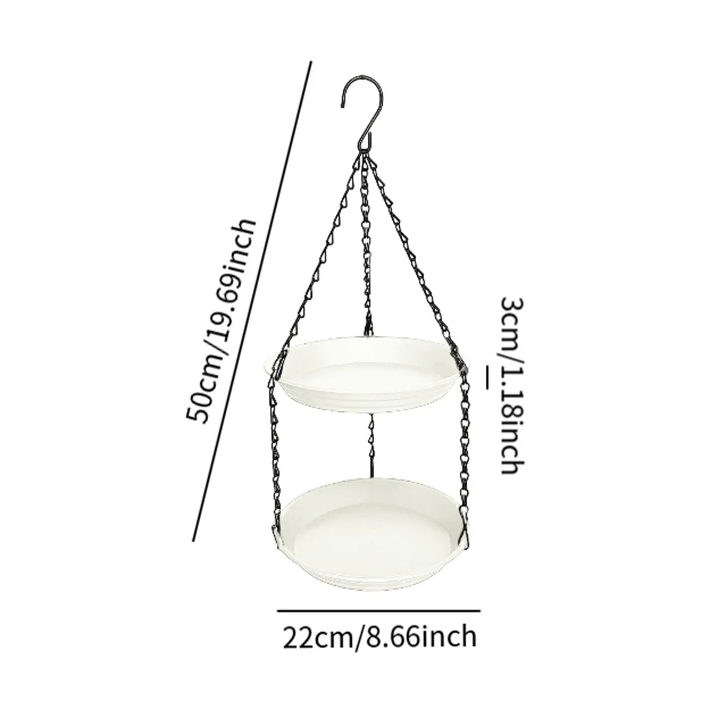 FeatherFeast Dual Bowl Hanging Bird Feeder