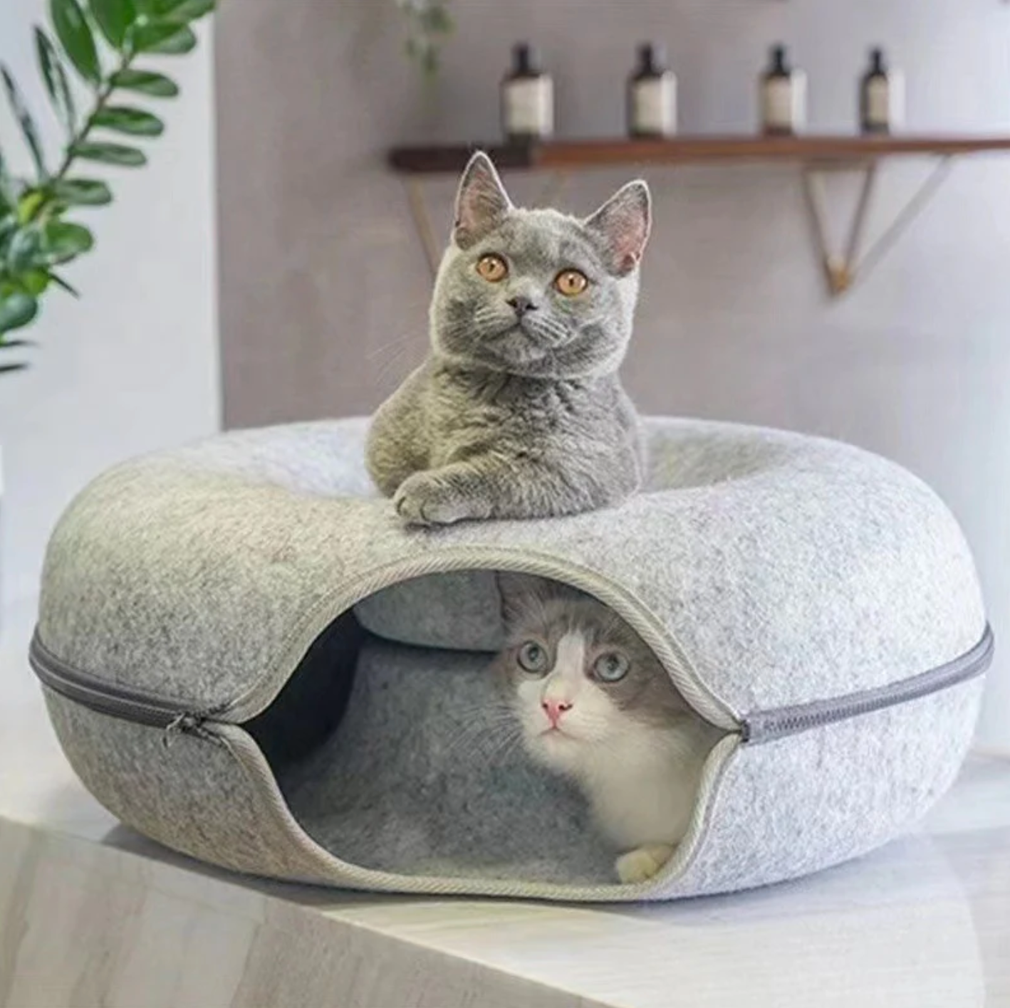 CozyCave Plush Cat Hideaway