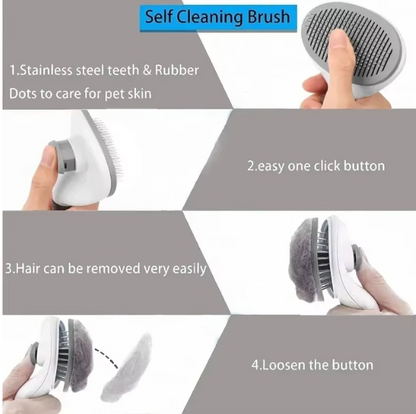 FurEase Self-Cleaning Pet Brush