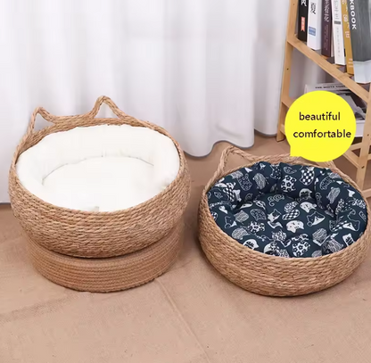 RattanEase Handmade Woven Cat Litter Mat