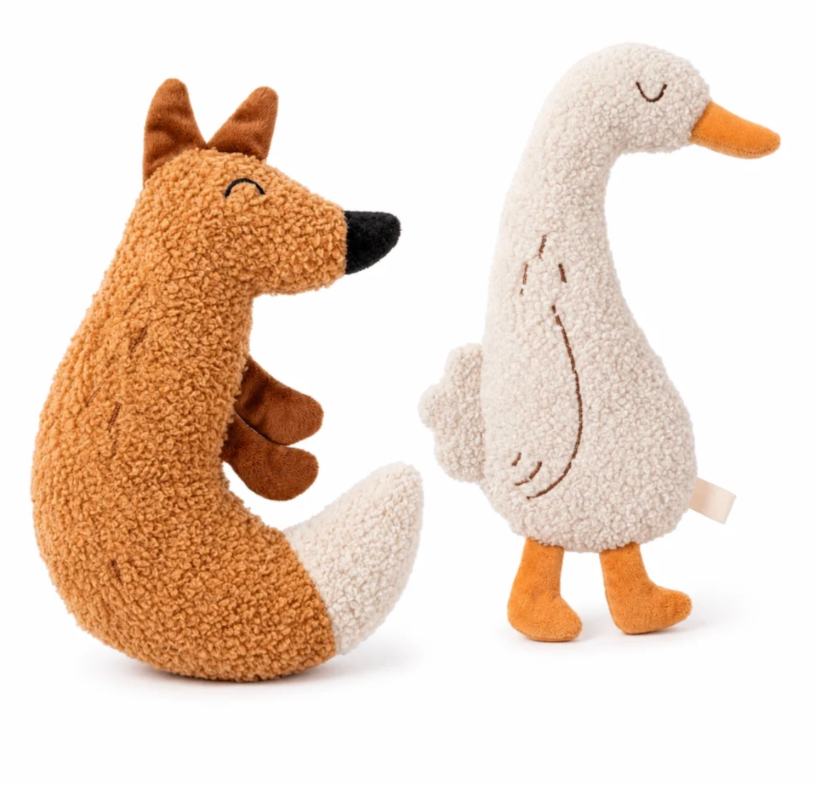 Crinkle Plush Fox & Goose Pet Toy
