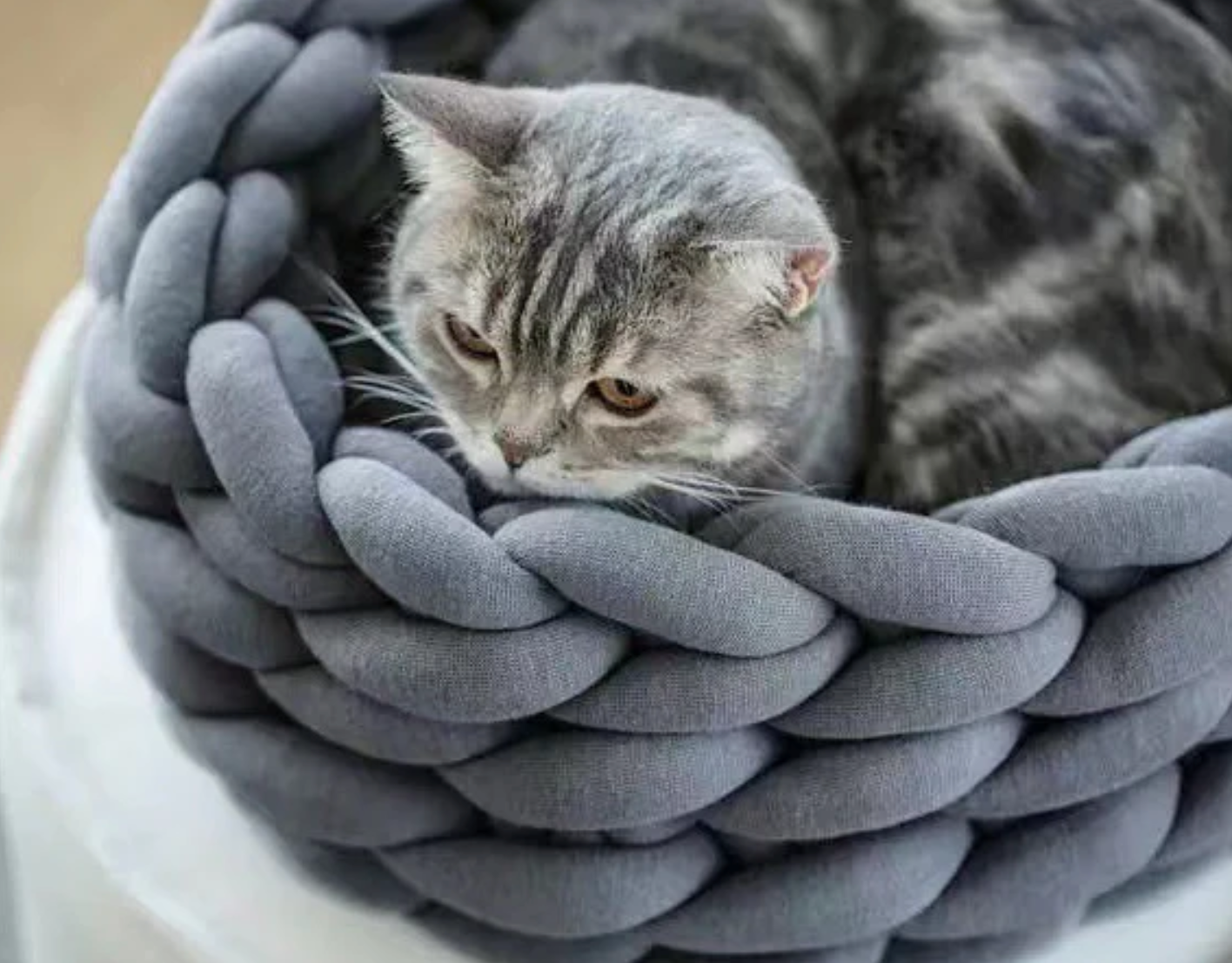 CozyWeave Hand-Woven Pet Basket