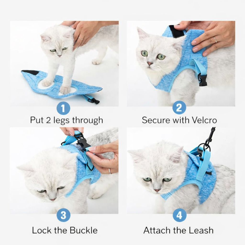 SafeStride Cat Harness & Leash Set
