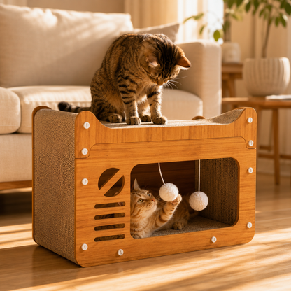 Multi-Level Cat Scratcher House
