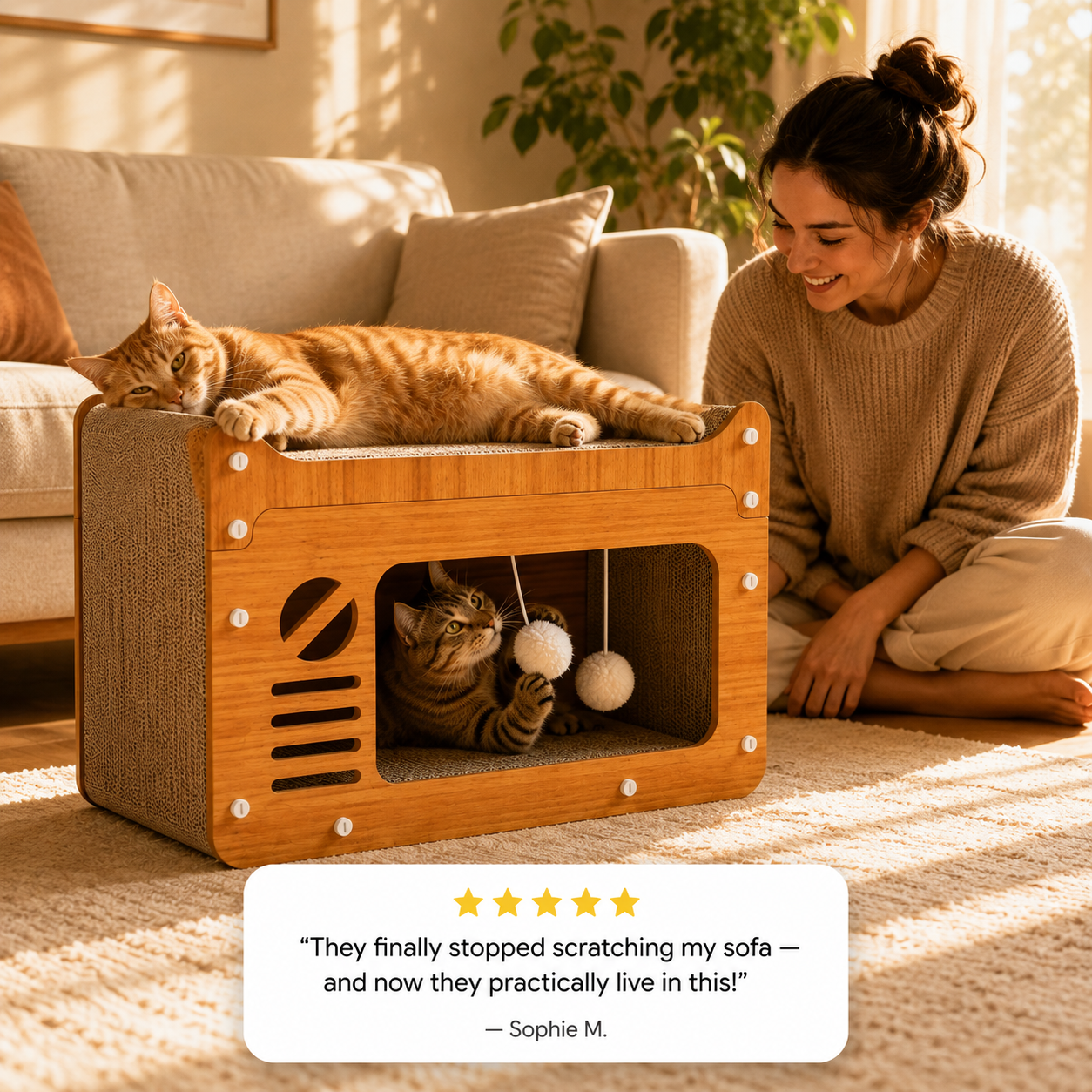 Multi-Level Cat Scratcher House