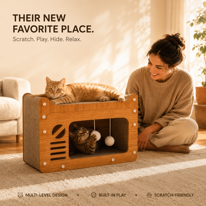 Multi-Level Cat Scratcher House
