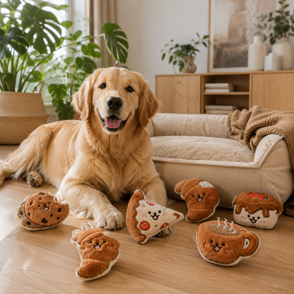 Plush Squeaky Dog Toy Set