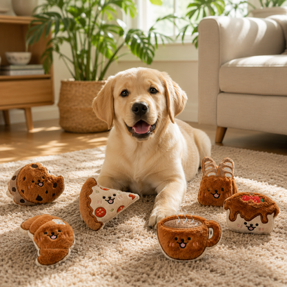 Plush Squeaky Dog Toy Set