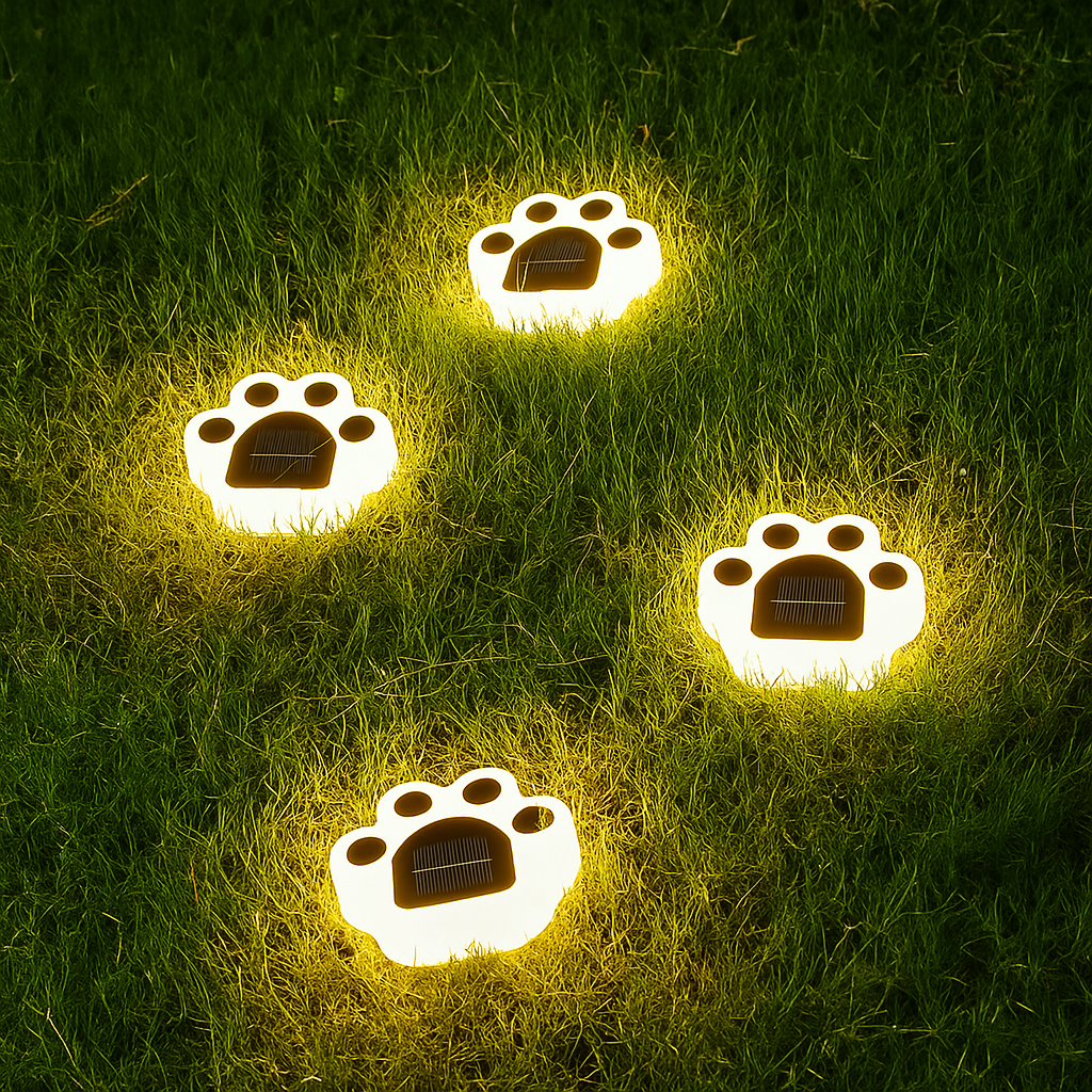 PawLight Solar – Paw Print Garden Light