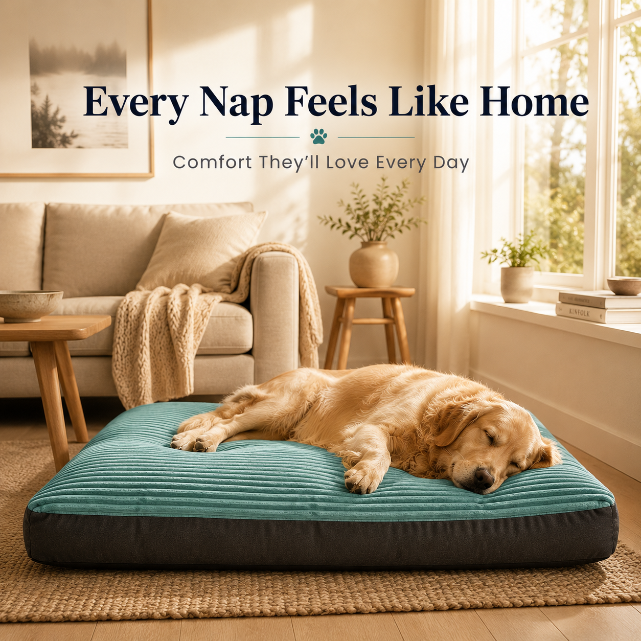 WarmNest Corduroy Pet Bed