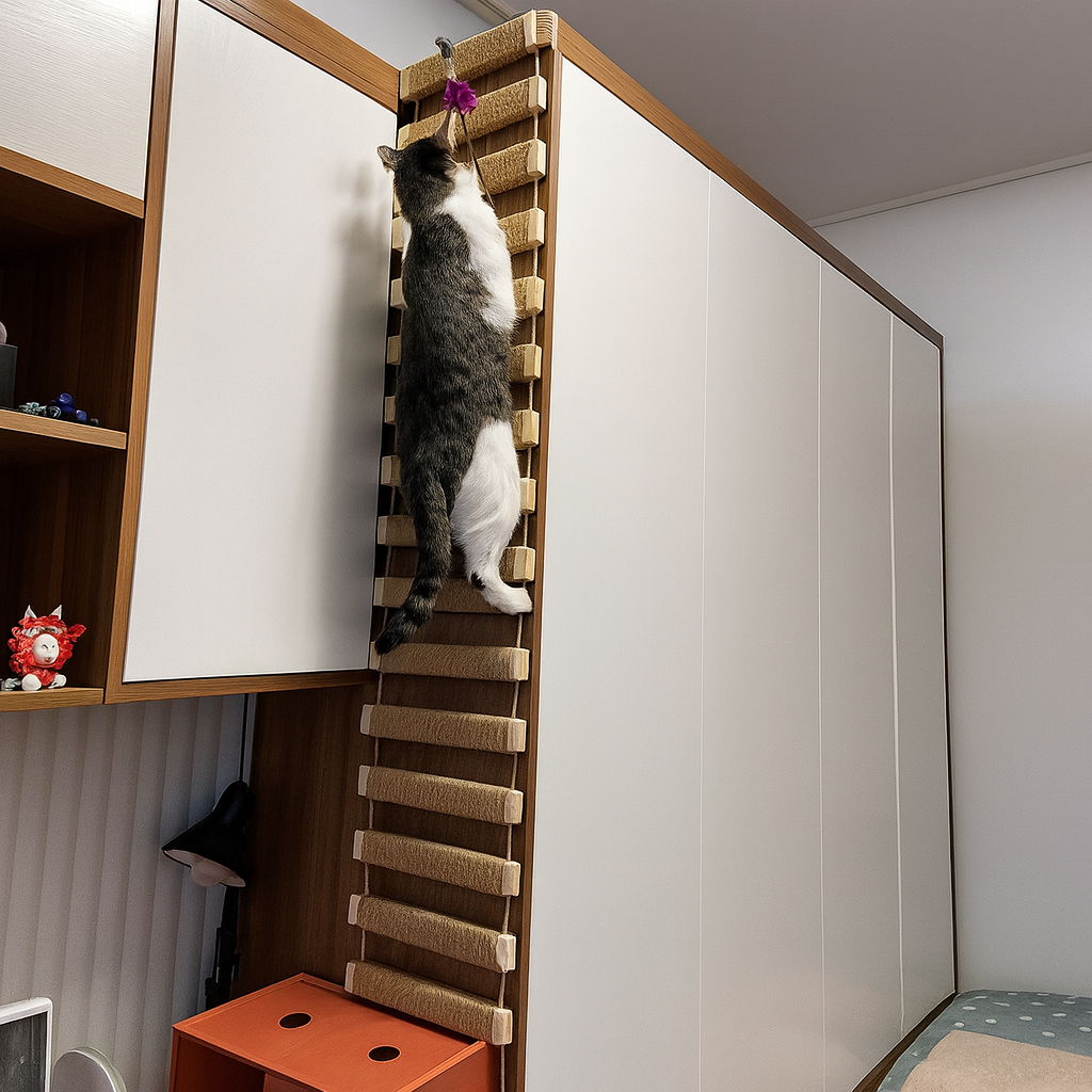WallAdventure – Climbing Bridge & Hanging Ladder for Wall-Mounted Cat Play Areas