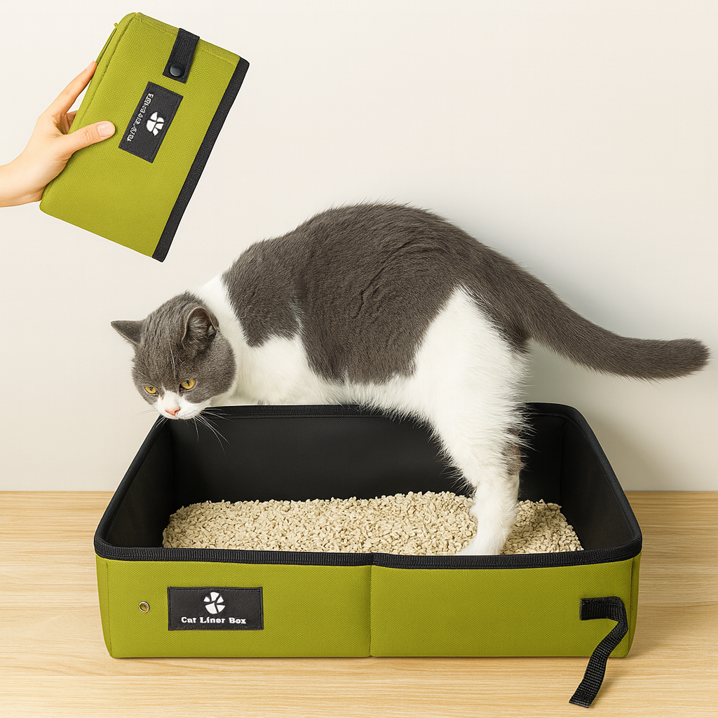 Foldable Cat Litter Tray for Travel & Home