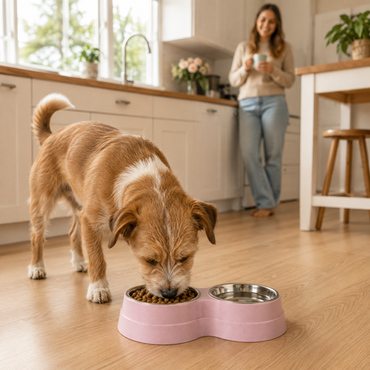 TwinFeast Stainless Steel Double Pet Bowl
