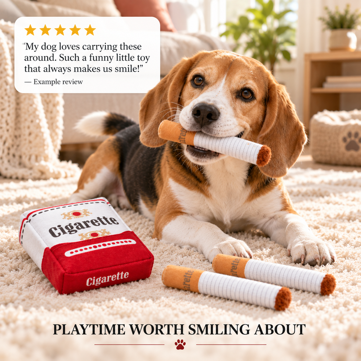 Squeaky Cigarette Dog Toy