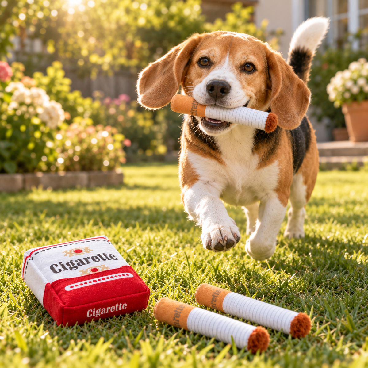Squeaky Cigarette Dog Toy