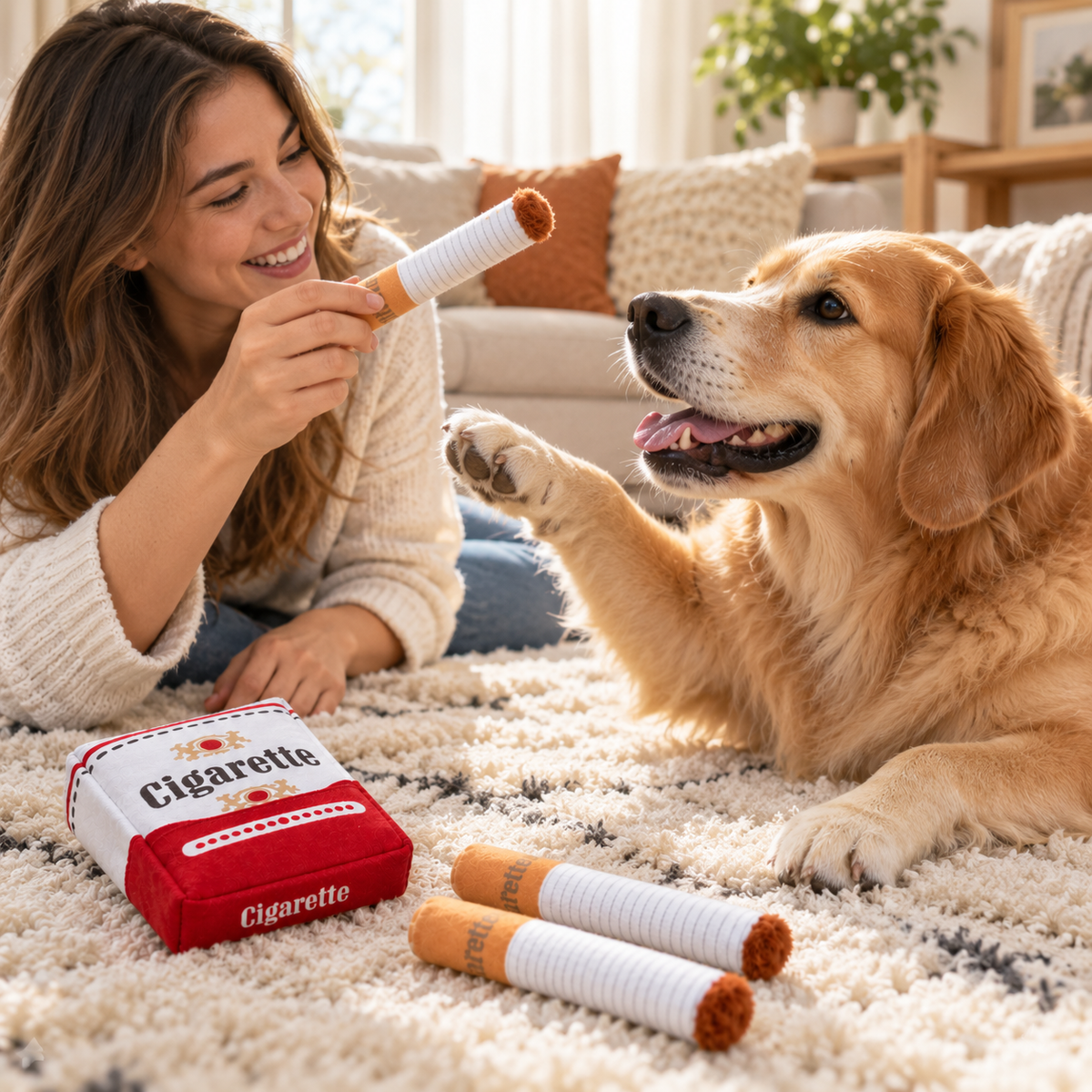 Squeaky Cigarette Dog Toy