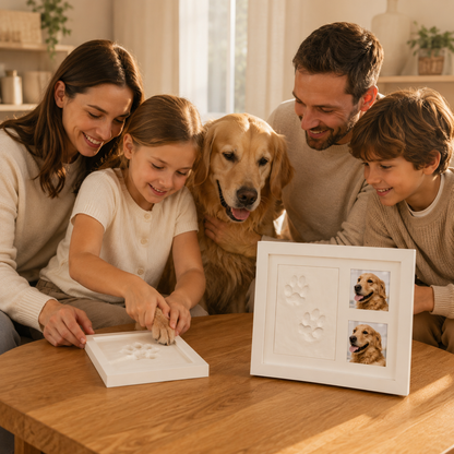 Pet Paw Print Keepsake Kit with Photo Frame