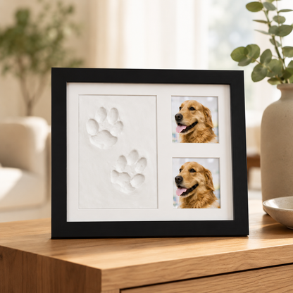 Pet Paw Print Keepsake Kit with Photo Frame