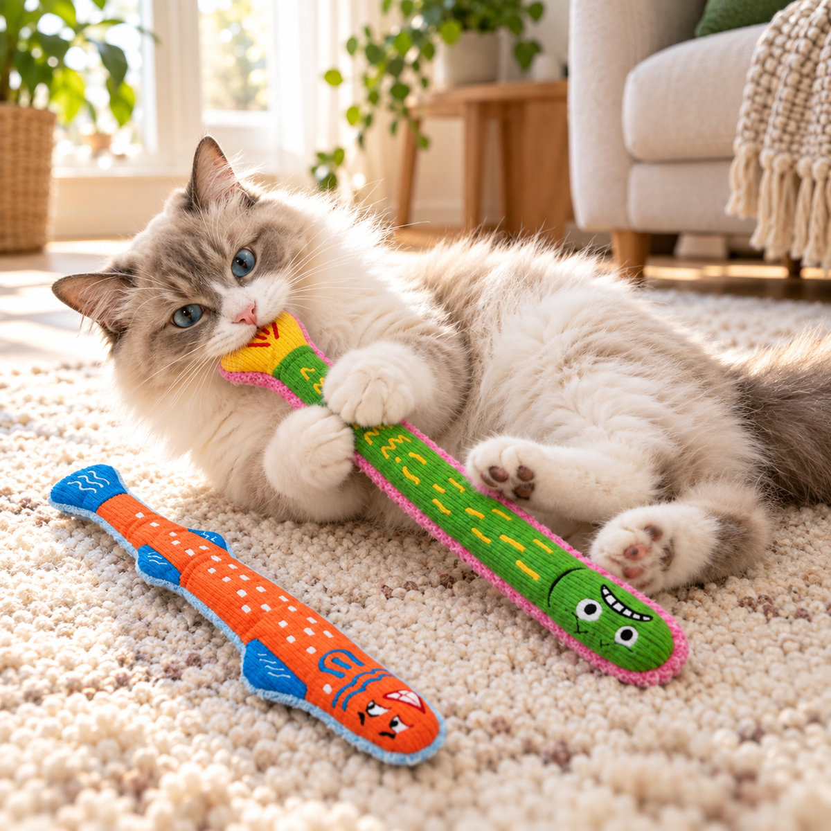 Crinkle Cat Chew Toy