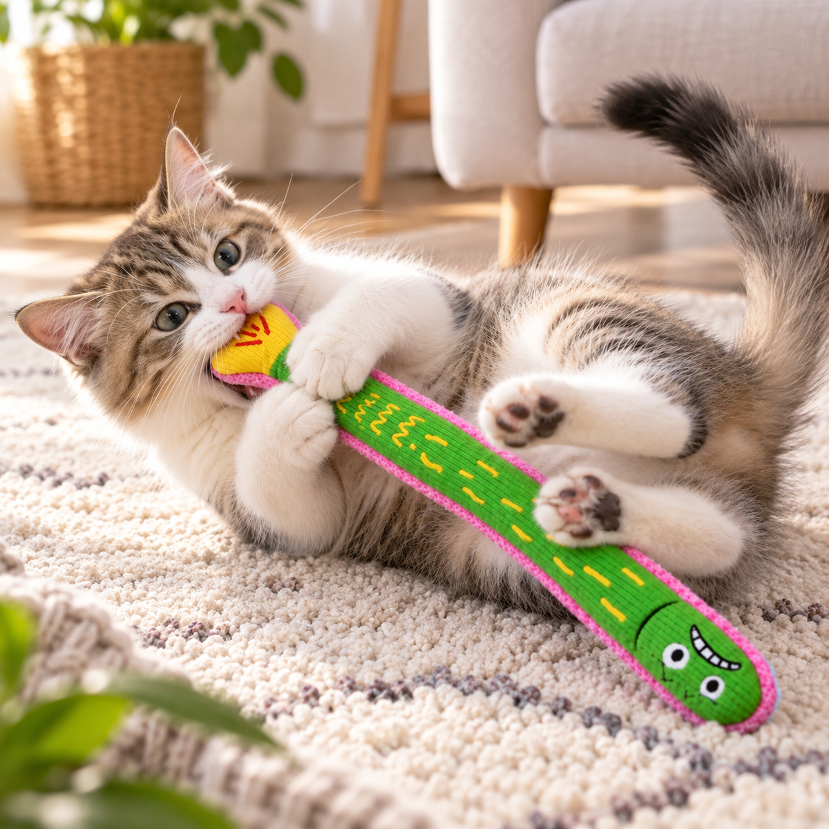 Crinkle Cat Chew Toy
