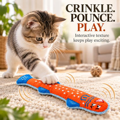 Crinkle Cat Chew Toy