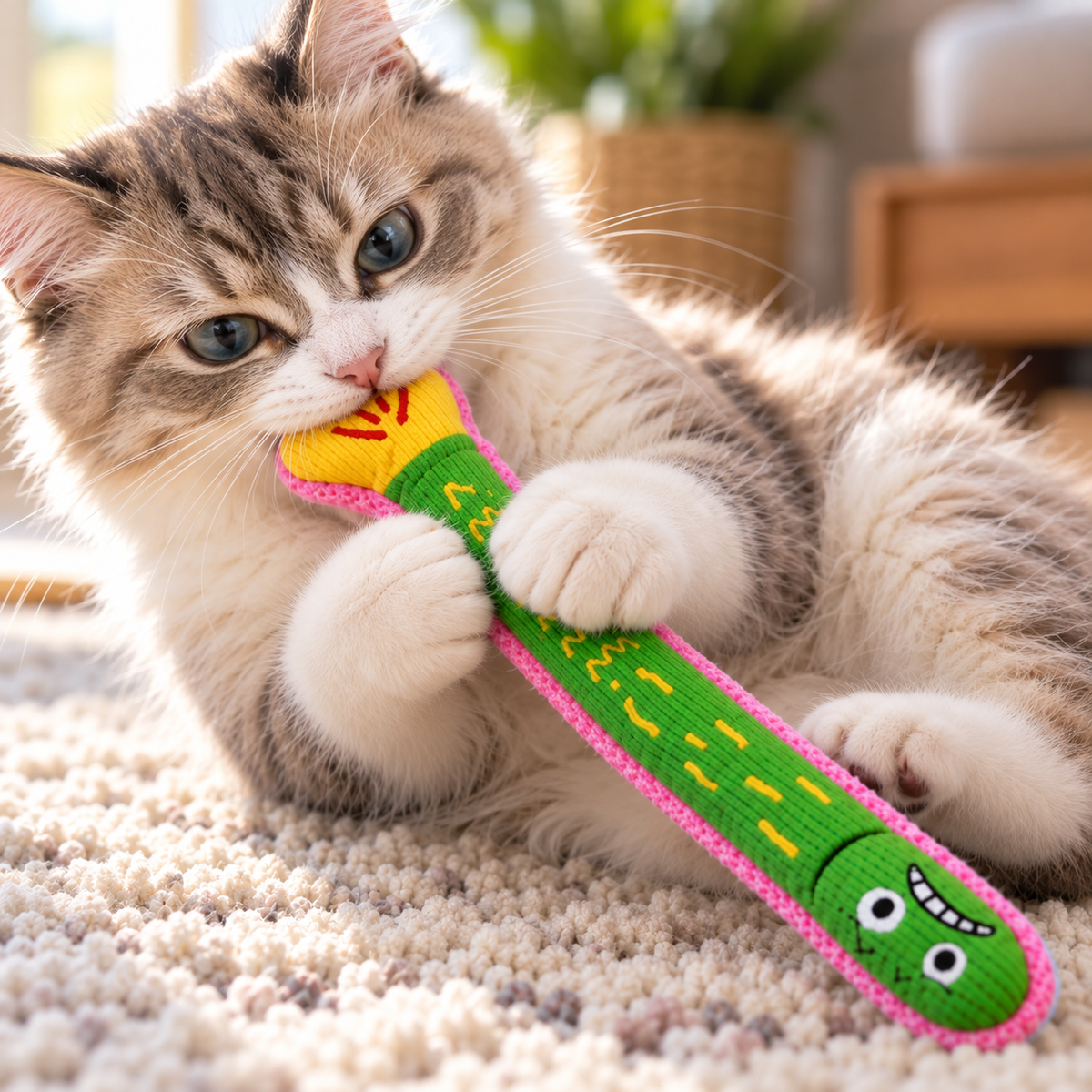 Crinkle Cat Chew Toy
