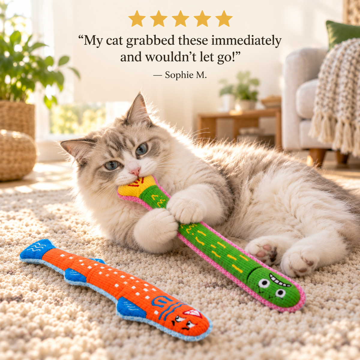Crinkle Cat Chew Toy