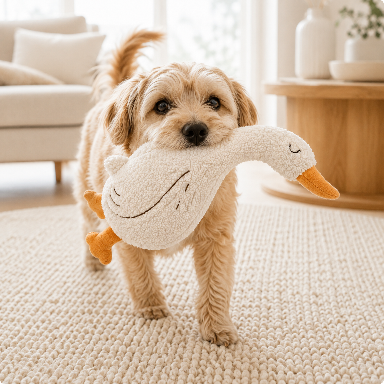 Crinkle Plush Fox & Goose Pet Toy