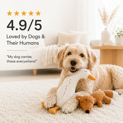 Crinkle Plush Fox & Goose Pet Toy