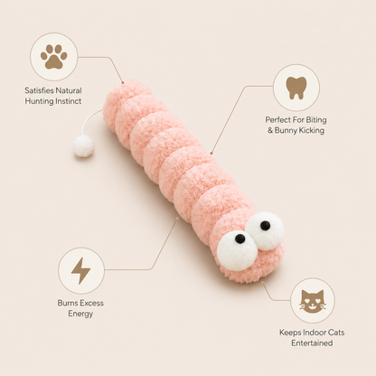 Plush Caterpillar Cat Toy