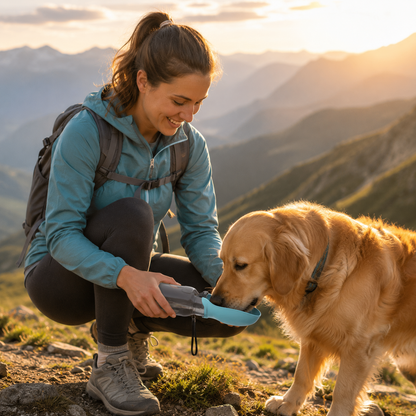 Portable Dog Water Bottle & Travel Bowl