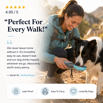 Portable Dog Water Bottle & Travel Bowl