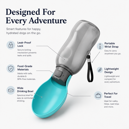 Portable Dog Water Bottle & Travel Bowl