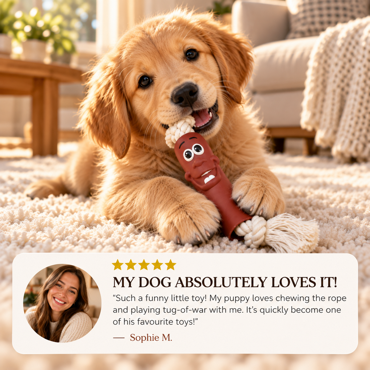 Funny Sausage Rope Dog Toy