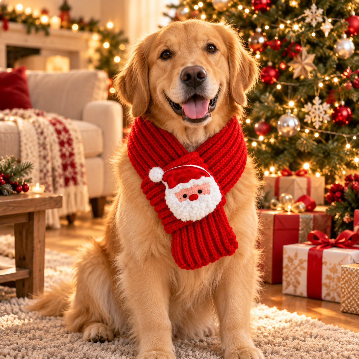 Cozy Christmas Pet Scarf