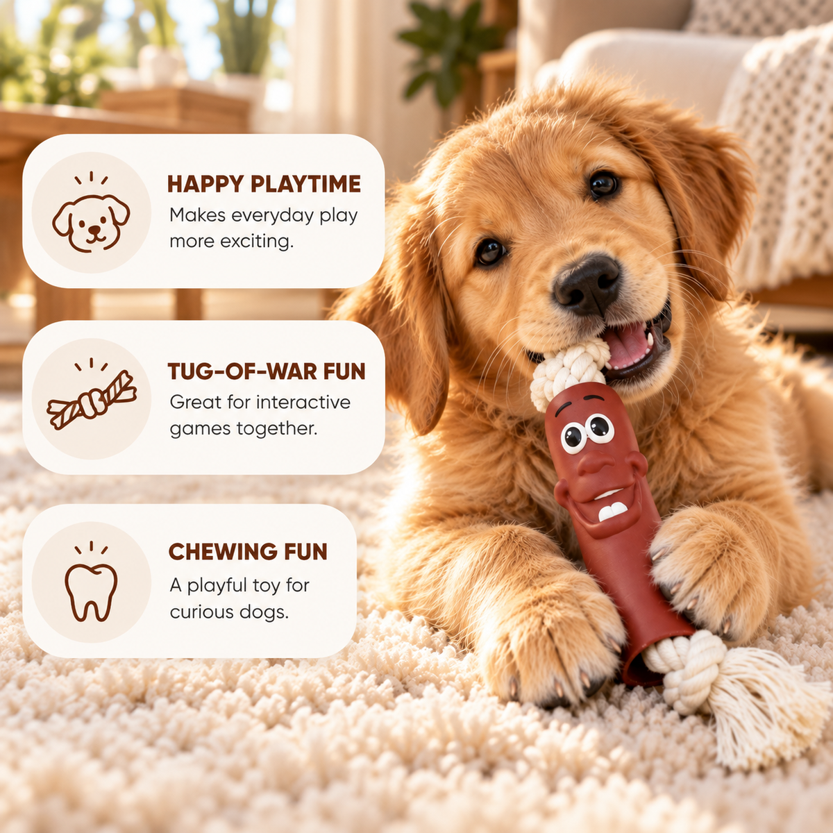 Funny Sausage Rope Dog Toy