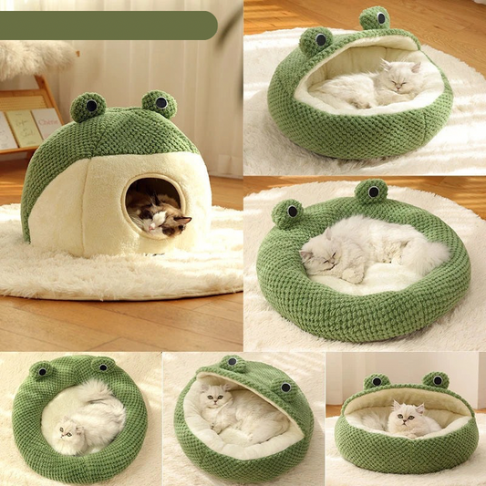 FroggyNest Semi-Enclosed Plush Pet House