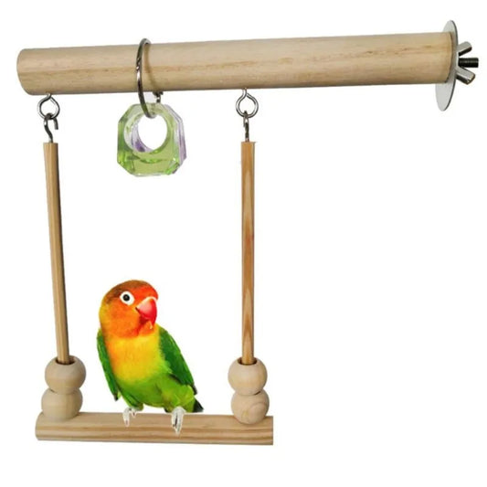 PerchJoy Beaded Wooden Bird Swing