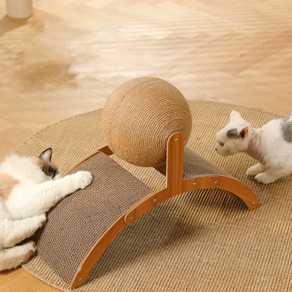 ScratchSphere 2-in-1 Cat Scratching Ball & Wood Scratcher