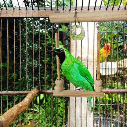 PerchJoy Beaded Wooden Bird Swing