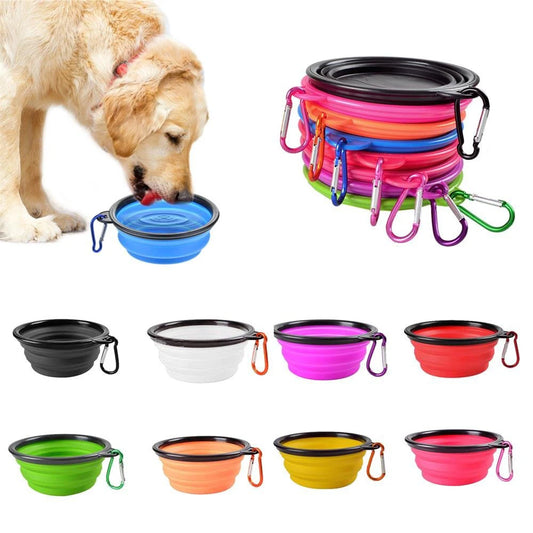 Collapsible Pet Silicone Dog Food & Water Bowl
